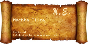 Machka Eliza névjegykártya